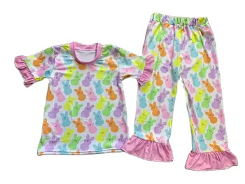 Весенне-Пасхальный комплект пижамных штанов для маленьких братьев и сестер для девочек и мальчиков, халатики, одежда с кроликом, милые пижамы для мальчиков и девочек