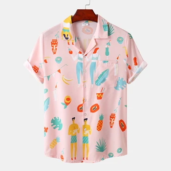 Летняя одежда с отворотом Rainbow Kids Vocation Camisa, гавайские рубашки оверсайз с 3D принтом, модные пляжные блузки с короткими рукавами для мальчиков и девочек, топы