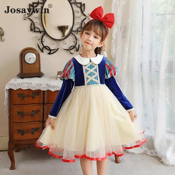 Josaywin/ детское платье для девочек, детское праздничное платье в стиле Лолиты, детское Свадебное платье в стиле пэчворк с длинным рукавом, платье принцессы для девочек, Vestidos