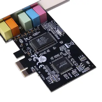 Цифровая звуковая карта PCI-E, Твердотельные конденсаторы 5.1, Чипсет CMI8738 + Барьер Челнока