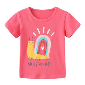 Zeebread/ Летние детские футболки для девочек, хлопковая милая детская одежда с животным принтом, хлопковые футболки для малышей, топы, костюм