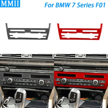 Для BMW 7 Серии F01 2009-2014 Центральный кондиционер из Углеродного Волокна CD Панель Управления Накладкой Наклейка Для Украшения Интерьера Автомобиля
