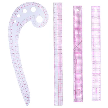 Многофункциональная линейка для пэчворка Пластиковая линейка для шитья по французской кривой, Измерительная линейка для портного, Инструменты для изготовления линейки для сгиба одежды
