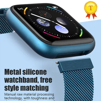 самые продаваемые синие металлические смарт-часы, мужской и женский браслет с измерителем артериального давления, сердечного ритма, шагомера, фитнес-трекера, браслета Smartwatch