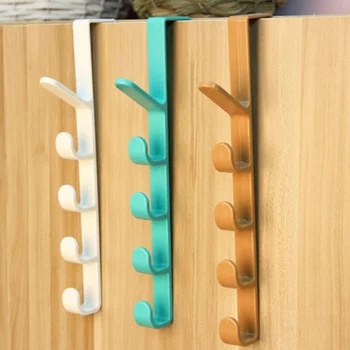 Новые пластиковые дверные крючки над ящиком шкафа, дверной крючок для комнаты, крючок для кухни, вешалка для ванной комнаты, крючок для пальто, крючок для одежды (случайный цвет)
