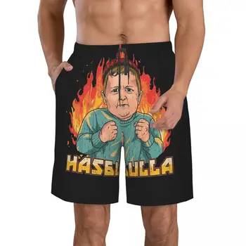 Мужские пляжные шорты Hasbulla, Быстросохнущий купальник для фитнеса, Забавные уличные забавные 3D шорты
