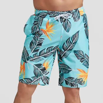 Профессиональные Свободные быстросохнущие аккуратные пляжные шорты, мужские повседневные пляжные брюки длиной до колен, купальные брюки с принтом EO