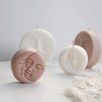 Силиконовая форма для ароматерапевтических свечей Moon Face для изготовления свечей ручной работы, креативный подарок любовнику, формы для свечей из мыла и воска