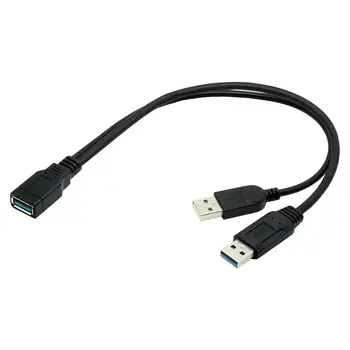CY Chenyang Chenyang-кабель черного цвета с разъемом USB 3.0 на двойной разъем USB для передачи дополнительных данных Y Удлинительный кабель для 2,5-дюймового мобильного жесткого диска