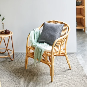 Простые уличные стулья из ротанга в скандинавском стиле, уличная мебель, Домашний балкон, сад, пляжные стулья, стул со спинкой для гостиной, обеденный стул в отеле