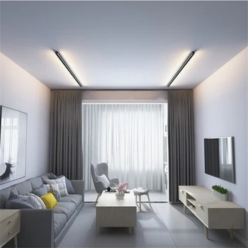 Современный светодиодный потолочный светильник для спальни с затемнением фона дивана, настенный светильник, прикроватный потолочный светильник для чтения с линейным дизайном освещения