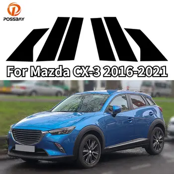 Автомобильные стойки Стойки двери Украшения окна Наклейки Планки Крышка Наклейка для Mazda CX-3 2016 2017 2018 2019 2020 2021 Автостайлинг