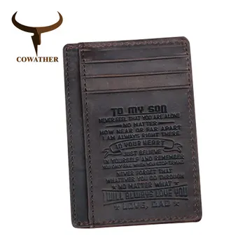 COWATHER, высокое качество, держатель для карт из натуральной коровьей кожи, кошельки для мужчин, модный дизайн из 100% воловьей кожи, мужской кошелек для кредитных карт